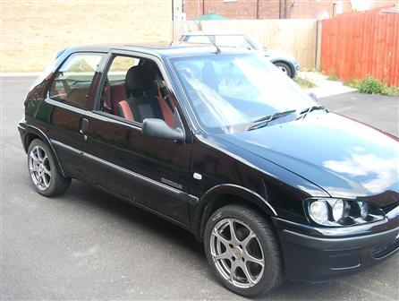 Used Peugeot 106 Alloy Wheels, rear spoiler, front marette lights, 